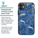 Blue Cheetah Glass Case for iPhone 11