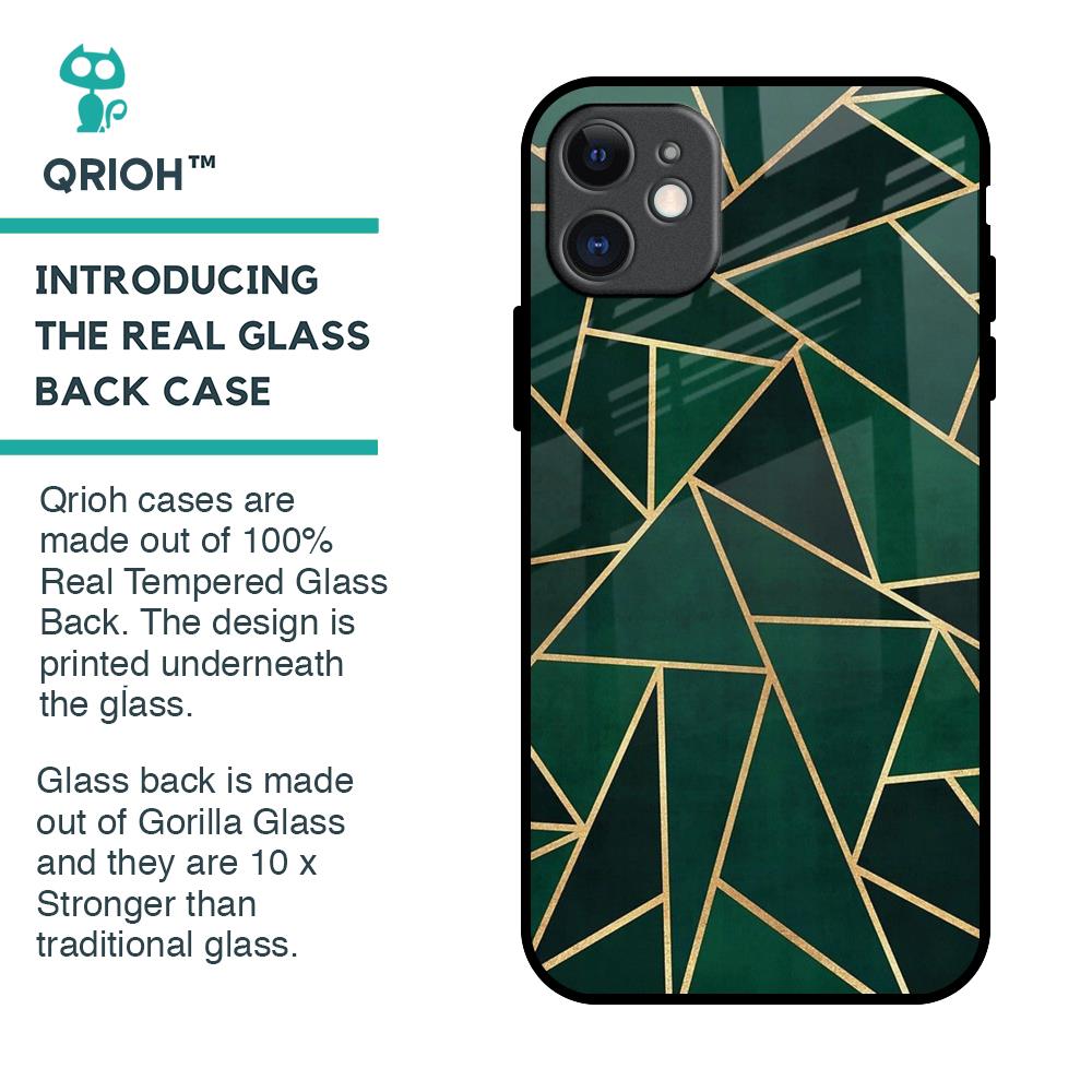 Abstract Green Glass Case For iPhone 11