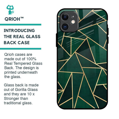 Abstract Green Glass Case For iPhone 11