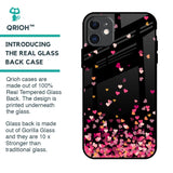 Heart Rain Fall Glass Case For iPhone 11