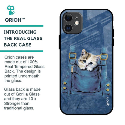 Kitty In Pocket Glass Case For iPhone 11