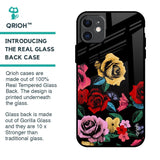 Floral Decorative Glass Case For iPhone 11
