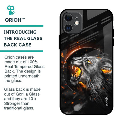 Aggressive Lion Glass Case for iPhone 11