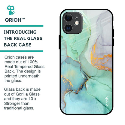 Green Marble Glass Case for iPhone 11
