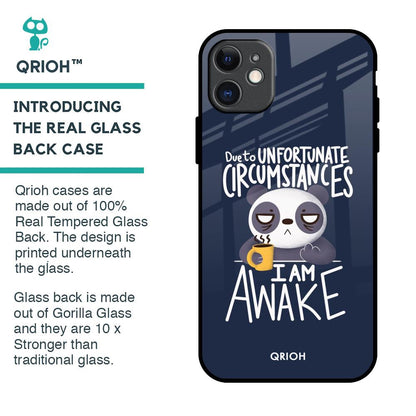 Struggling Panda Glass Case for iPhone 11