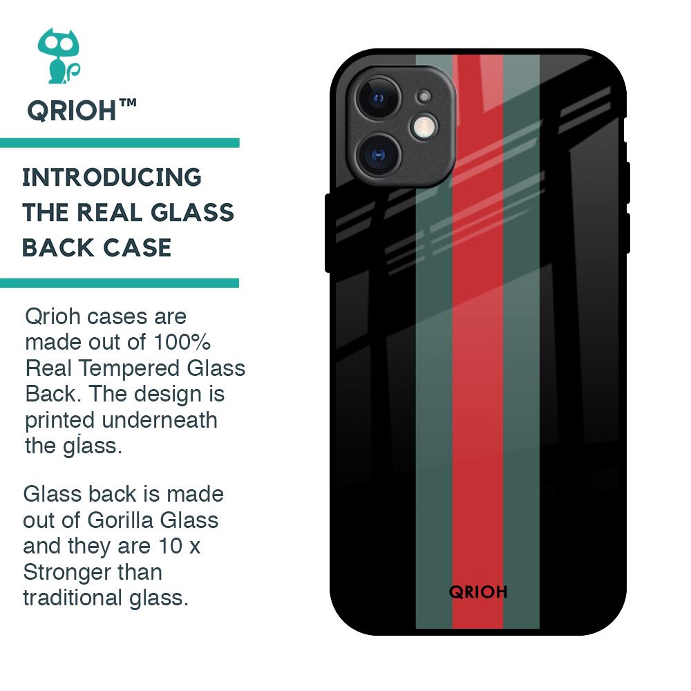 Vertical Stripes Glass Case for iPhone 11