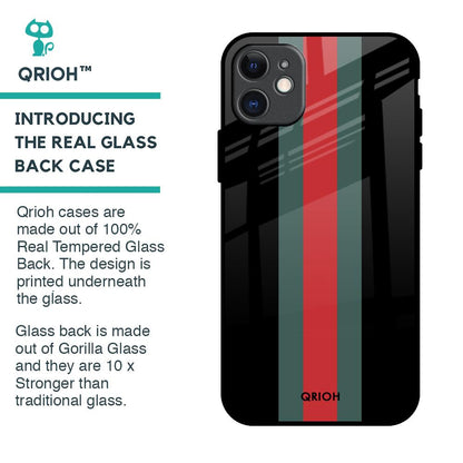 Vertical Stripes Glass Case for iPhone 11