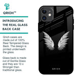 White Angel Wings Glass Case for iPhone 11