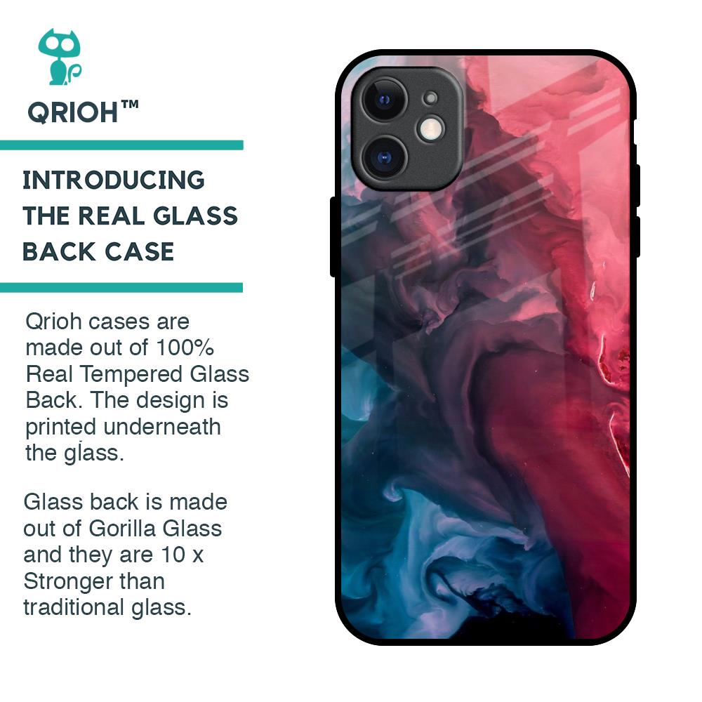 Blue & Red Smoke Glass Case for iPhone 11