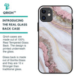 Pink & Gold Gllitter Marble Glass Case for iPhone 11