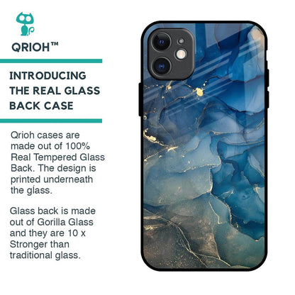 Blue Cool Marble Glass Case for iPhone 11