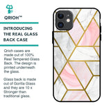 Geometrical Marble Glass Case for iPhone 11