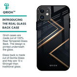 Sleek Golden & Navy Glass Case for iPhone 11