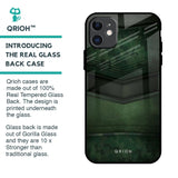Green Leather Glass Case for iPhone 11
