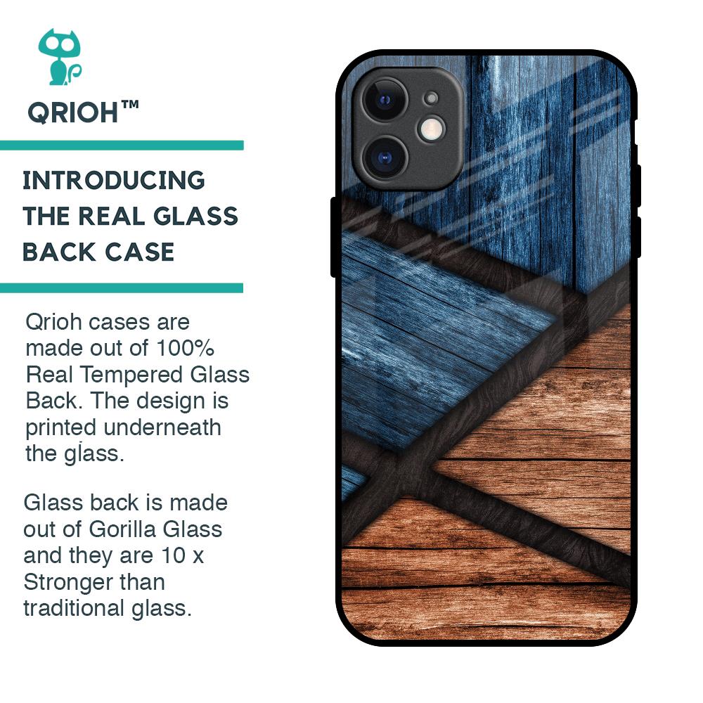 Wooden Tiles Glass Case for iPhone 11