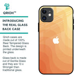 Orange Curve Pattern Glass Case for iPhone 11