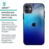 Blue Rhombus Pattern Glass Case for iPhone 11