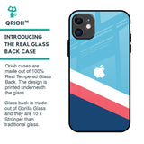 Pink & White Stripes Glass Case For iPhone 11