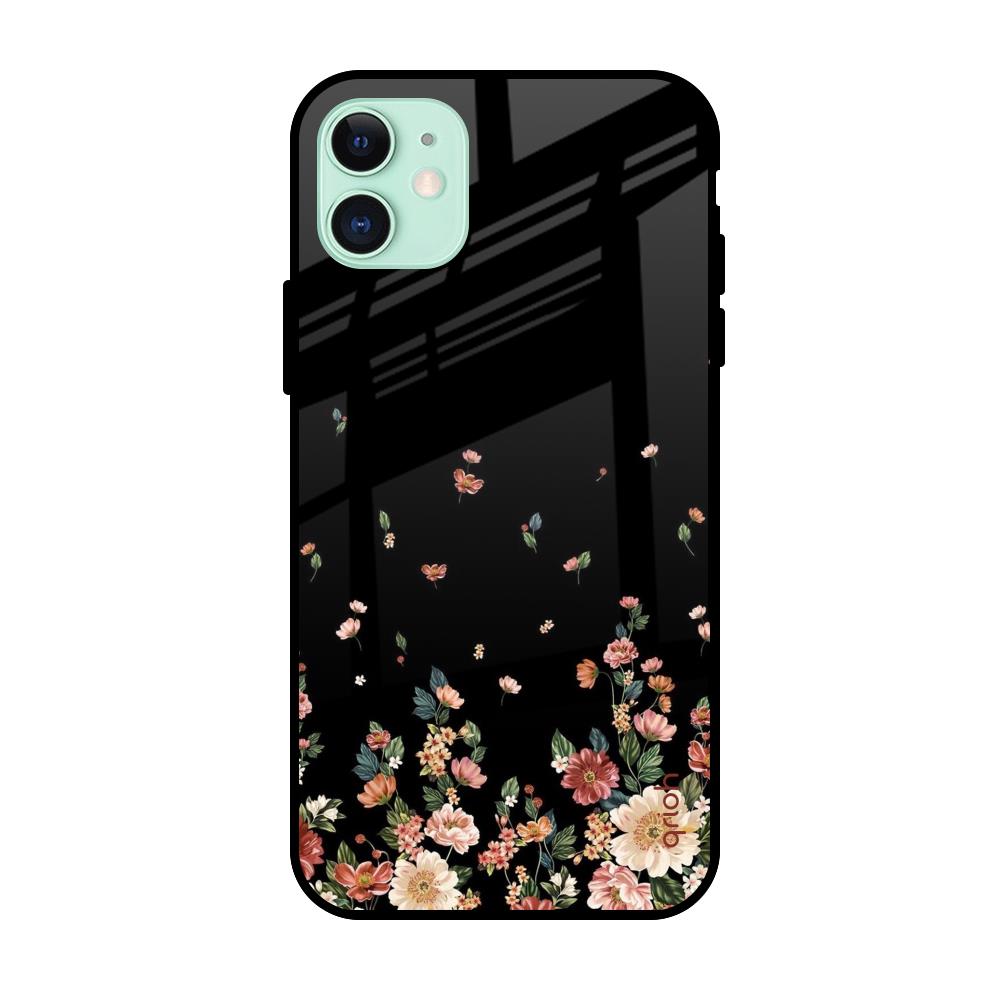 Floating Floral Print Apple iPhone 11 Glass Cases & Covers Online