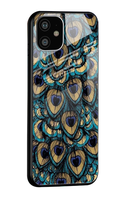 Peacock Feathers Glass case for iPhone 12