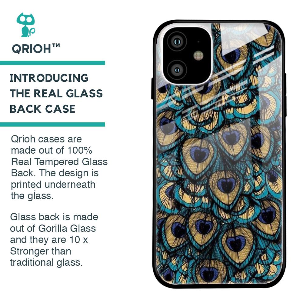 Peacock Feathers Glass case for iPhone 11