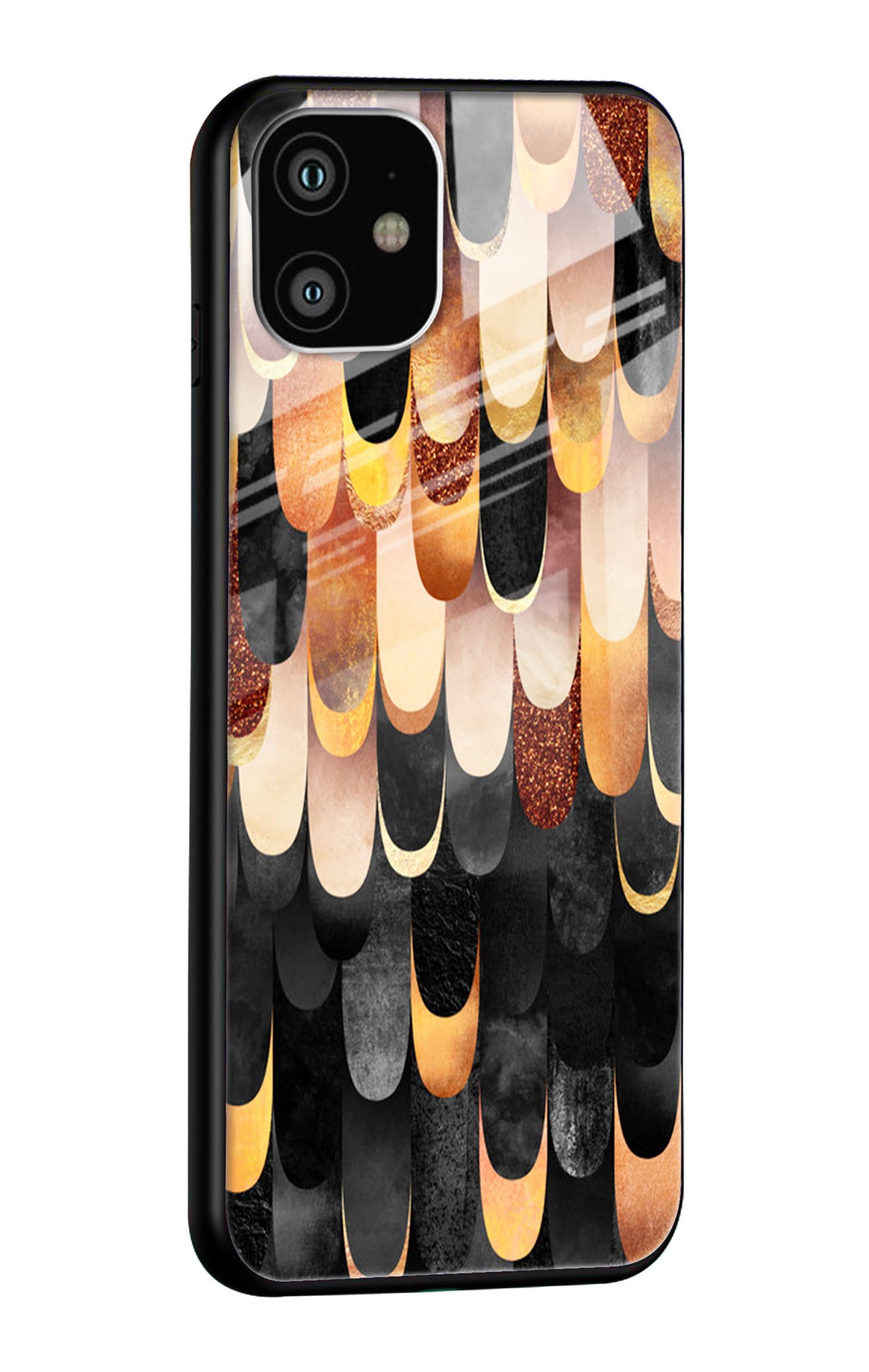 Bronze Abstract Glass Case for iPhone 11