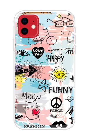Happy Doodle iPhone 11 Back Cover