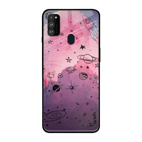 Space Doodles Samsung Galaxy M30s Glass Back Cover Online