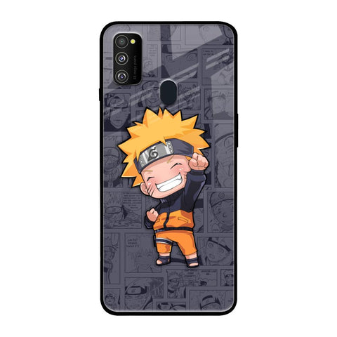 Orange Chubby Samsung Galaxy M30s Glass Back Cover Online