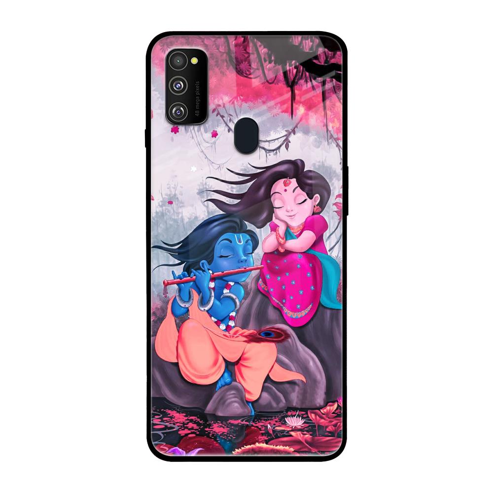 Radha Krishna Art Samsung Galaxy M30s Glass Back Cover Online