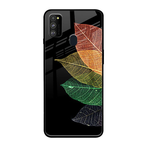 Colorful Leaves Samsung Galaxy M30s Glass Back Cover Online