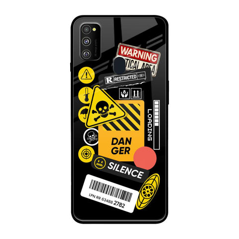 Danger Signs Samsung Galaxy M30s Glass Back Cover Online