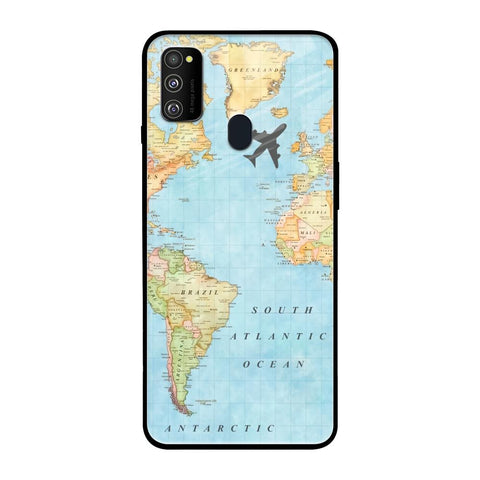 Travel Map Samsung Galaxy M30s Glass Back Cover Online