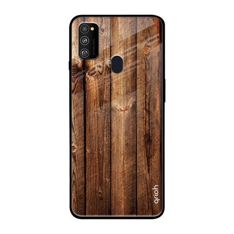Timber Printed Samsung Galaxy M30s Glass Back Cover Online