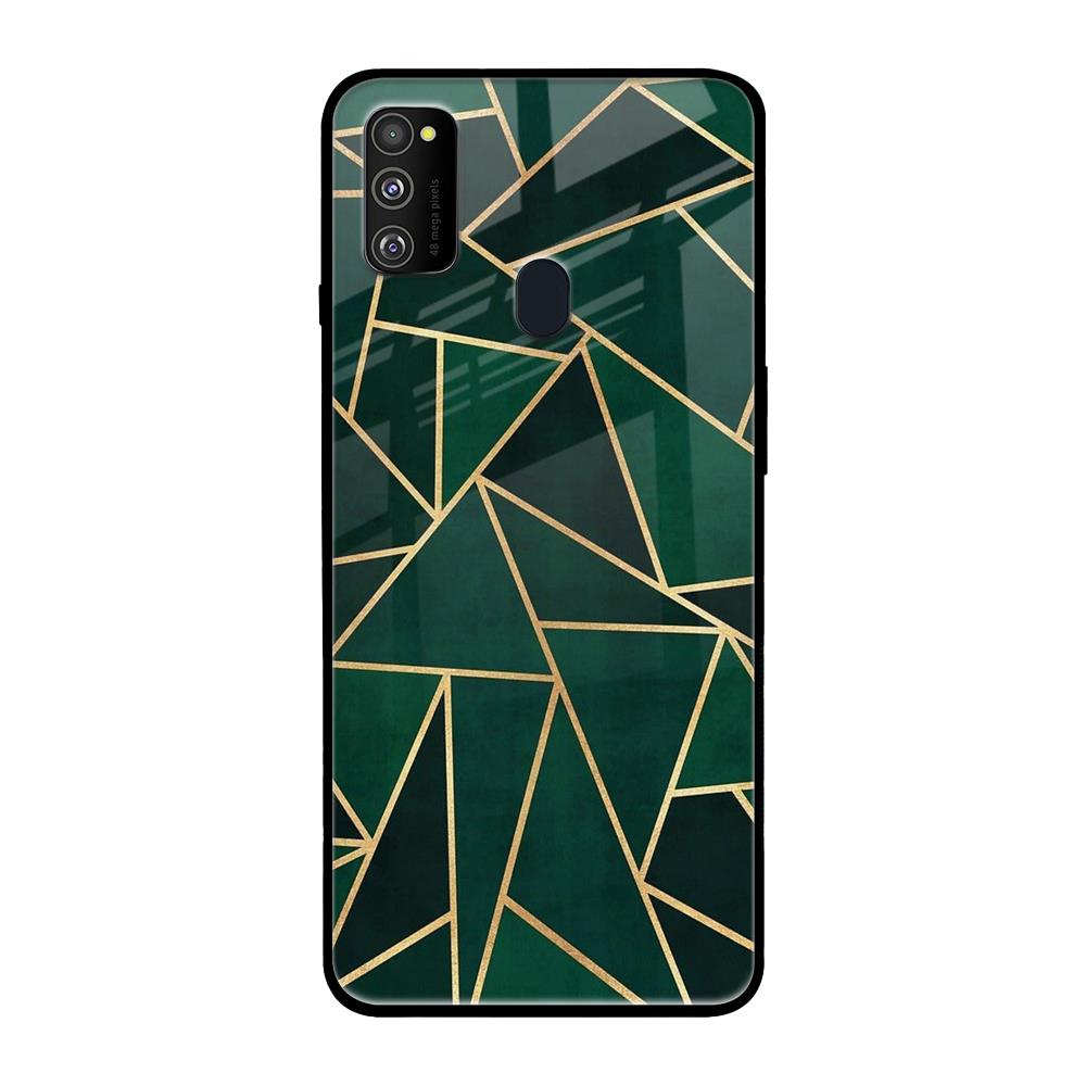 Abstract Green Samsung Galaxy M30s Glass Back Cover Online