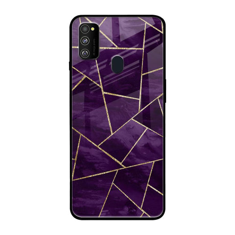 Geometric Purple Samsung Galaxy M30s Glass Back Cover Online
