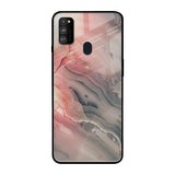 Pink And Grey Marble Samsung Galaxy M30s Glass Back Cover Online