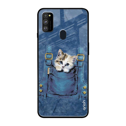 Kitty In Pocket Samsung Galaxy M30s Glass Back Cover Online