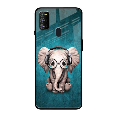 Adorable Baby Elephant Samsung Galaxy M30s Glass Back Cover Online