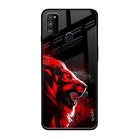 Red Angry Lion Samsung Galaxy M30s Glass Back Cover Online