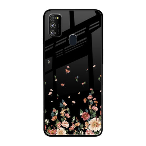 Floating Floral Print Samsung Galaxy M30s Glass Back Cover Online