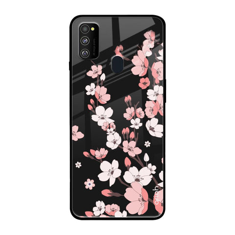 Black Cherry Blossom Samsung Galaxy M30s Glass Back Cover Online