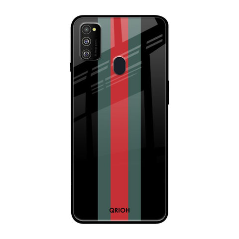 Vertical Stripes Samsung Galaxy M30s Glass Back Cover Online