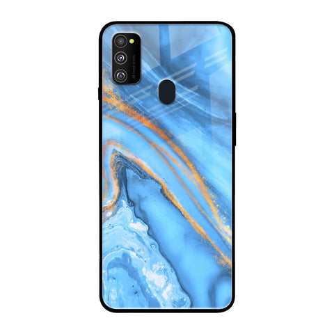 Vibrant Blue Marble Samsung Galaxy M30s Glass Back Cover Online