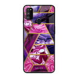 Electroplated Geometric Marble Samsung Galaxy M30s Glass Back Cover Online