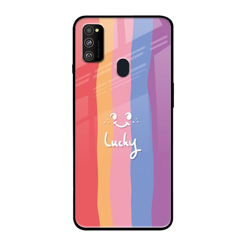 Lucky Abstract Samsung Galaxy M30s Glass Back Cover Online