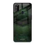 Green Leather Samsung Galaxy M30s Glass Back Cover Online