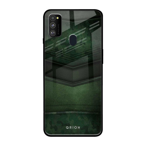 Green Leather Samsung Galaxy M30s Glass Back Cover Online