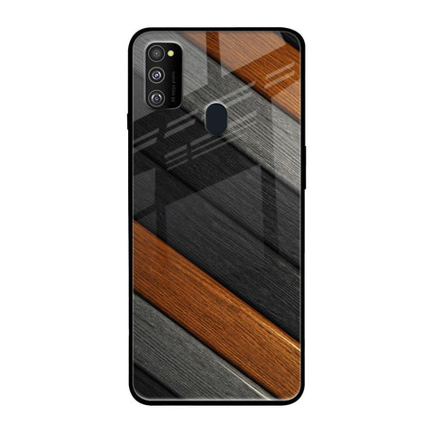 Tri Color Wood Samsung Galaxy M30s Glass Back Cover Online
