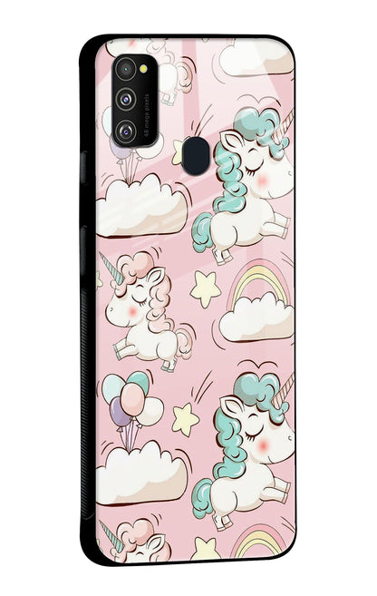 Balloon Unicorn Glass case for Samsung Galaxy M30s
